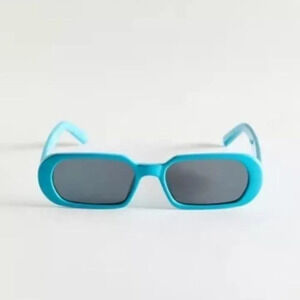 Urban Outfitters Kelsey Rectangle Matte Blue Retro Sunglasses